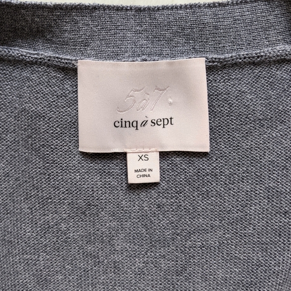 Cinq A Sept Tous Les Jours Gaetana Silk Cashmere Ruffle Trim Cardigan Sweater - Picture 3 of 13